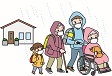 イラスト：高齢者等避難の様子