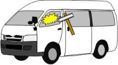 イラスト：車を壊されている様子