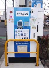 写真：本庁舎北側に設置された急速充電器