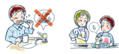 イラスト：はみがき・水量調整