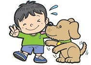 イラスト：犬と少年