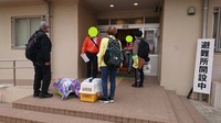 写真：大東西小での避難所開設訓練の様子