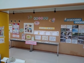 高階公民館のポスター展示の様子