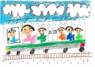 写真：優秀賞　『僕が運転手で川越へ行こう！』の絵