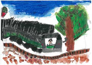 写真：優秀賞　『空とぶJR川越線』の絵