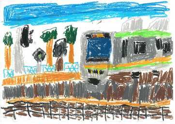 写真：優秀賞　『高麗川駅の近くから見た川越線』の絵