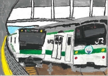 写真：優秀賞　『ありがとう！205系川越線！』の絵