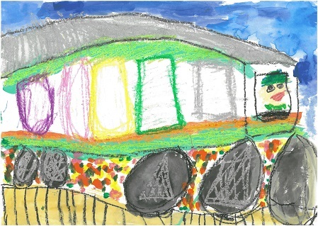 写真：最優秀賞　「はるになったらのれるかな」の絵