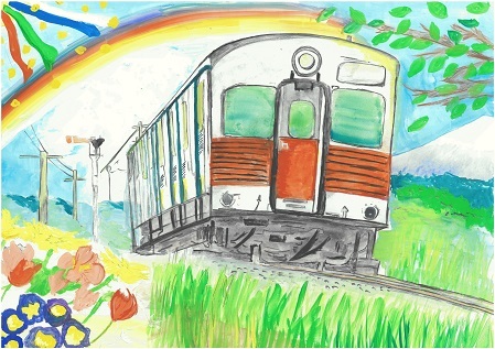 写真：優秀賞　「今も昔もかっこいい！川越線」の絵
