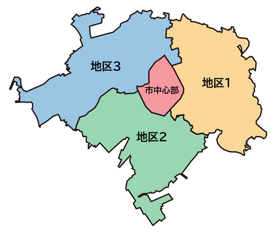 イラスト：運行区域の地図