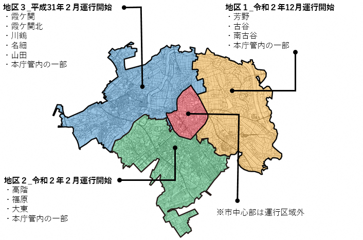 地図:デマンド型交通