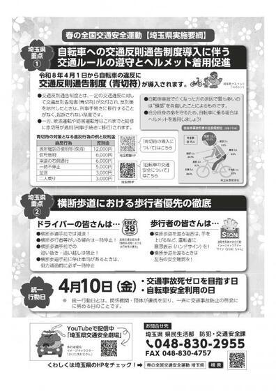 写真：春の全国交通安全運動周知チラシ（裏）