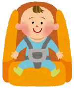 イラスト：チャイルドシートに座る幼児