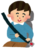 イラスト：シートベルトを締める人