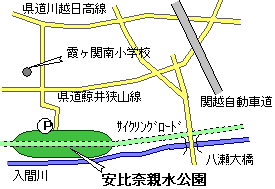 地図：安比奈親水公園までの交通案内図