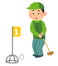 イラスト：グラウンドゴルフをする人
