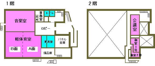 イラスト：さわやか活動館の館内図