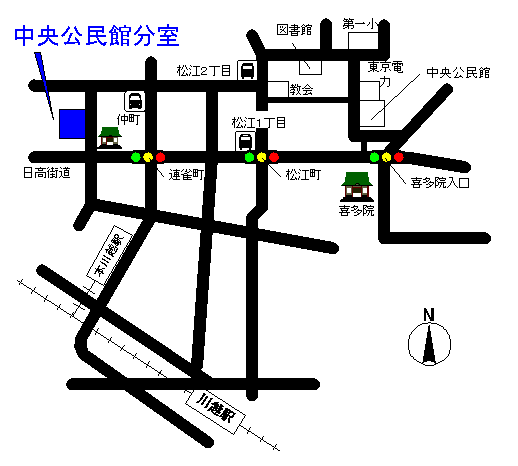 地図：中央公民館分室周辺