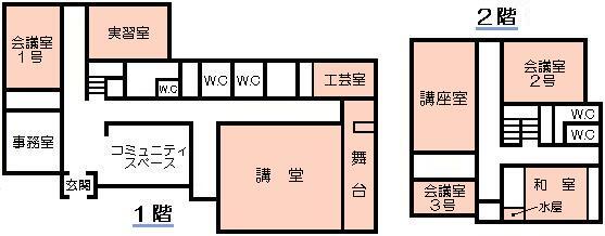 イラスト：高階南公民館館内図