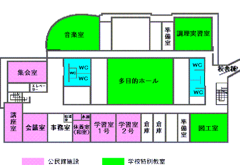 イラスト：館内の見取り図