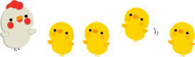 イラスト：ニワトリとひよこ
