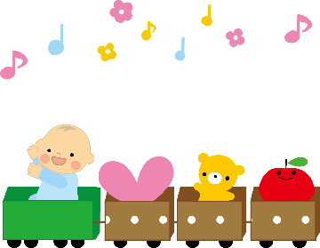 イラスト：汽車に乗った赤ちゃん