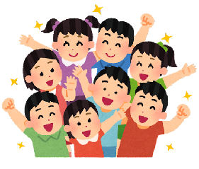 イラスト：集合している子供たち