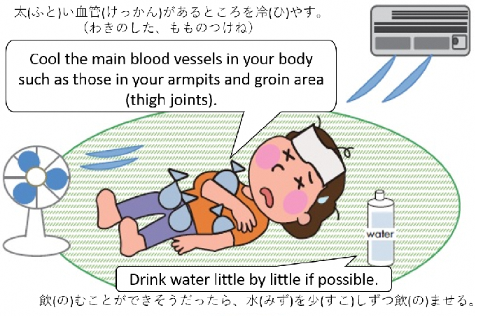 イラスト：熱中症で倒れてしまった人