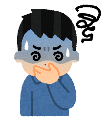 イラスト：吐き気を耐える男性