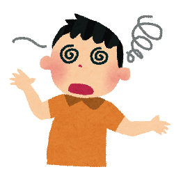 イラスト：めまいを起こした男性