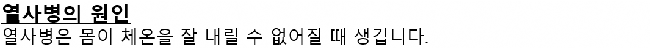 画面：原因についての韓国語の案内