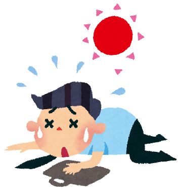 イラスト：熱中症で倒れた男性