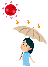 イラスト：日傘を差す女性