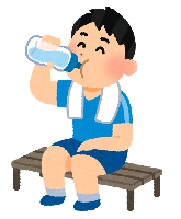 イラスト：水を飲む男性