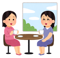 女性が話しているイラスト