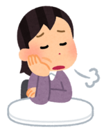 ため息をつく女性のイラスト