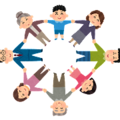 イラスト：手をつなぐ人たち