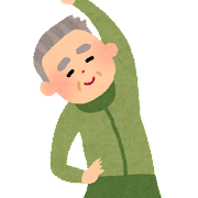 イラスト：体操するおじいさん