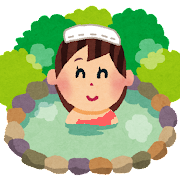 イラスト：入浴着を着用した入浴の様子