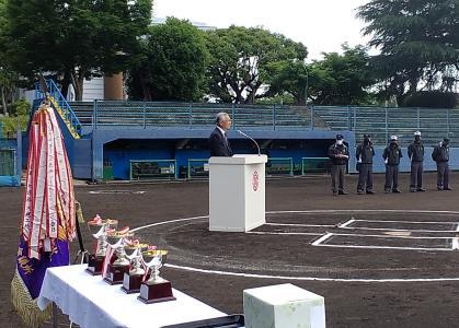 写真：川越職場対抗野球大会の開会式の様子
