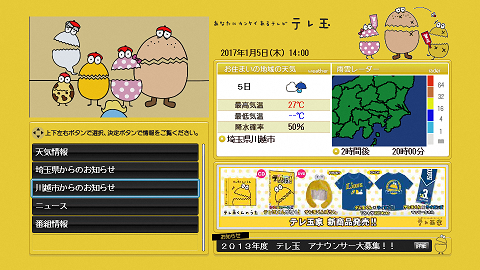 データ放送画面のイメージ画像
