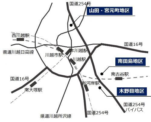 地図：道路後退対象地区
