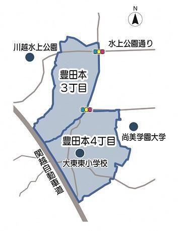 地図：豊田本3・4丁目区域図