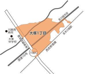 地図：大塚1丁目の区域