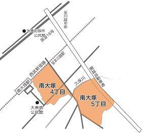 地図：南大塚4・5丁目の区域