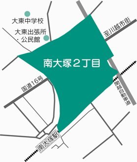 地図：南大塚2丁目の区域