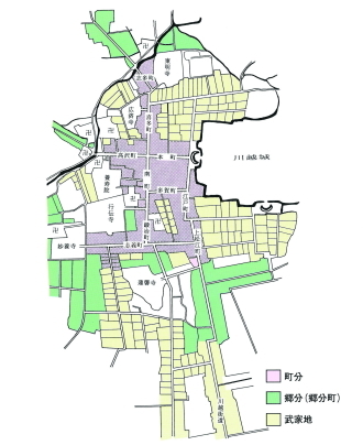 イラスト:川越城下町割図