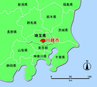 地図：川越市位置図