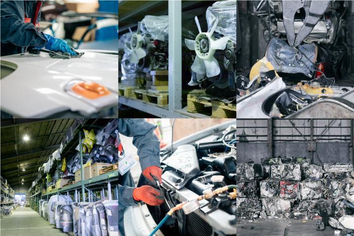 写真：自動車リサイクル事業の様子