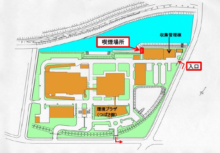 収集管理棟特定屋外喫煙場所地図